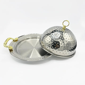 Medium 24cm Mandi Rice BBQ Serving Platter-Stainless Steel